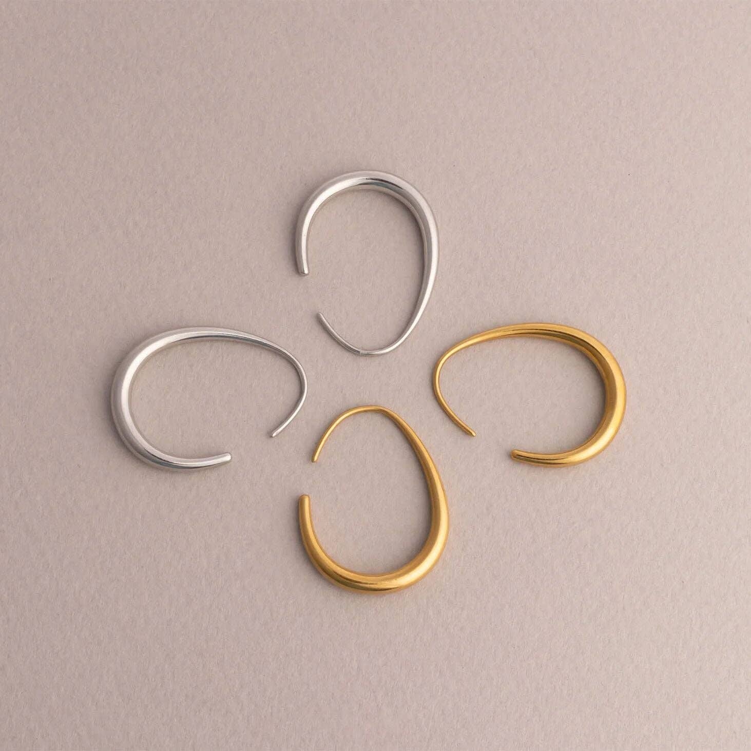 Abstract Hoop Earrings: Stainless