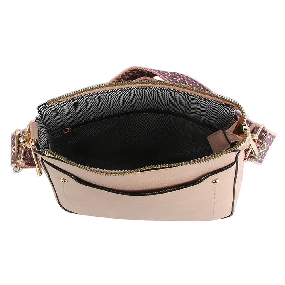 Boho Strap Leather Crossbody Messenger Bag: BS