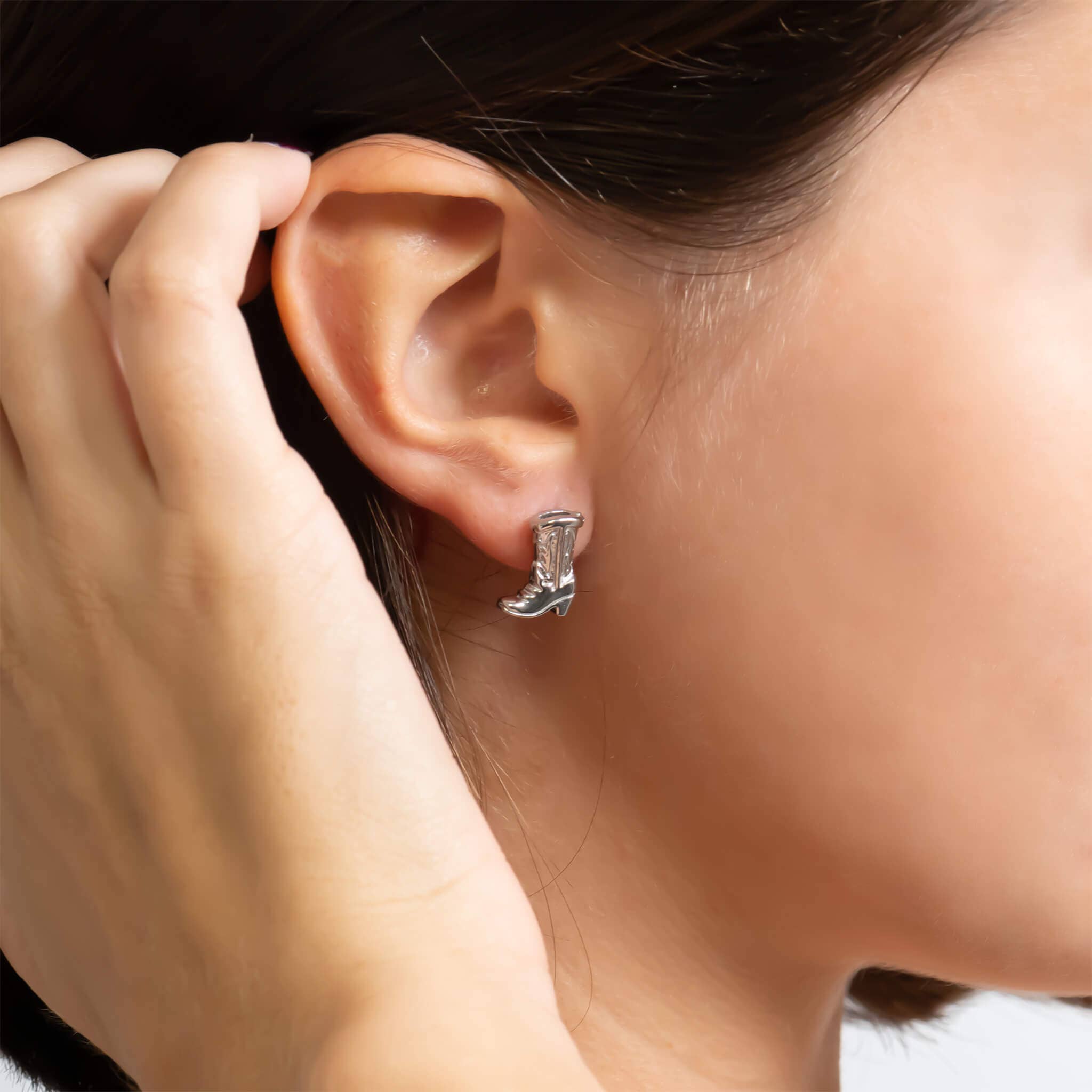 Cowboy Boot Stud Earring: Stainless