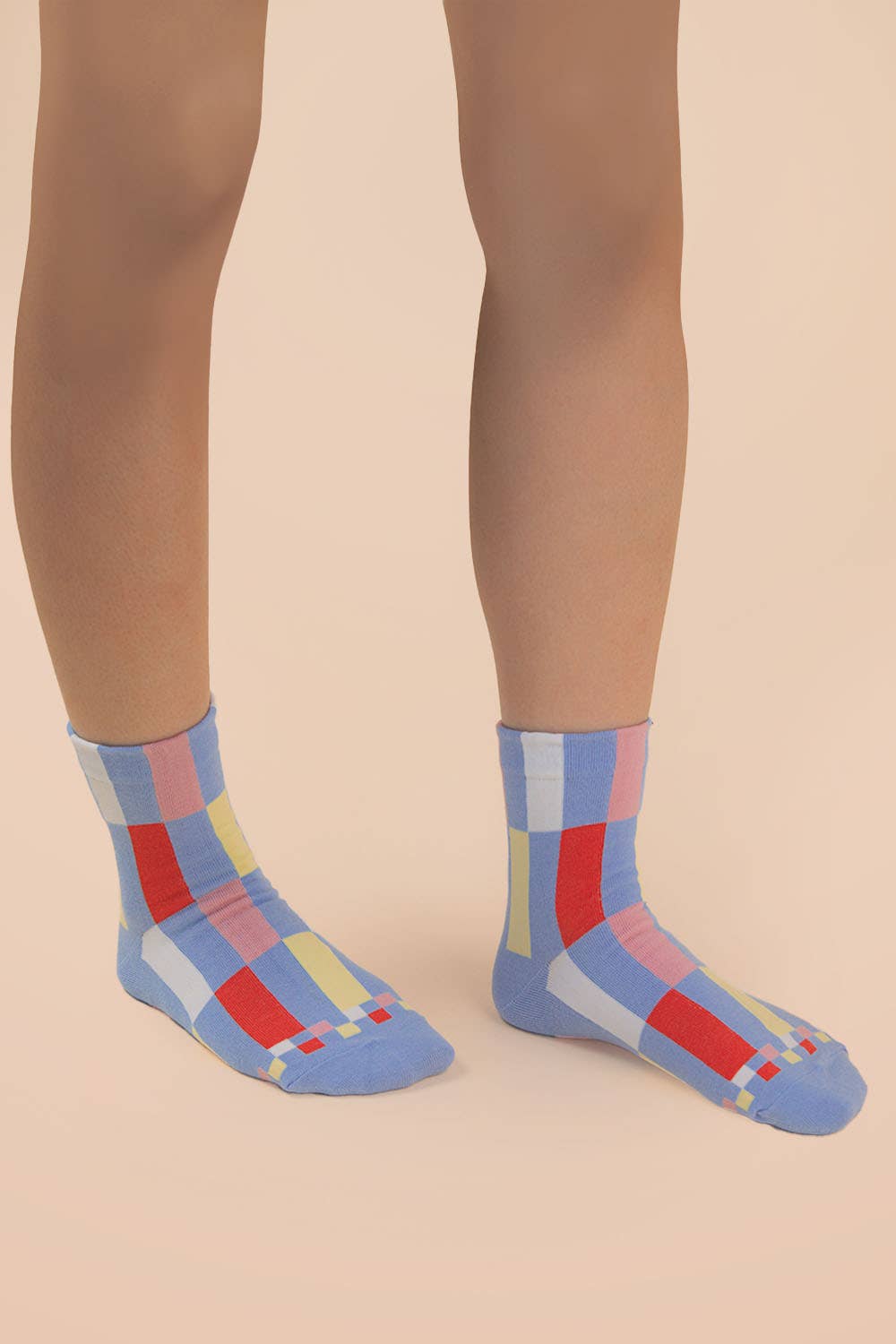 Color block casual socks: SKY