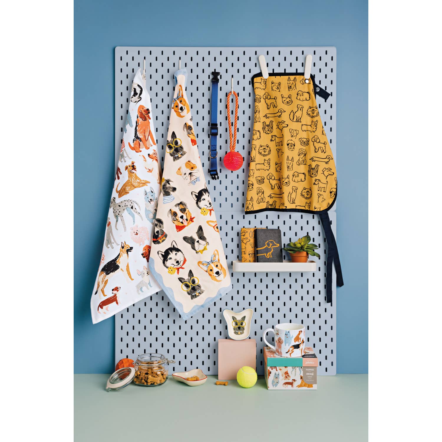 Puppos Puppies Dish Towel: Multi-Colored