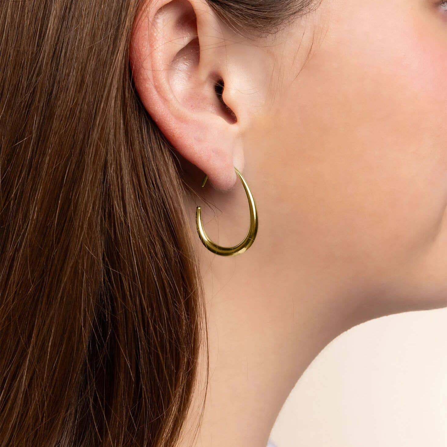 Abstract Hoop Earrings: Stainless