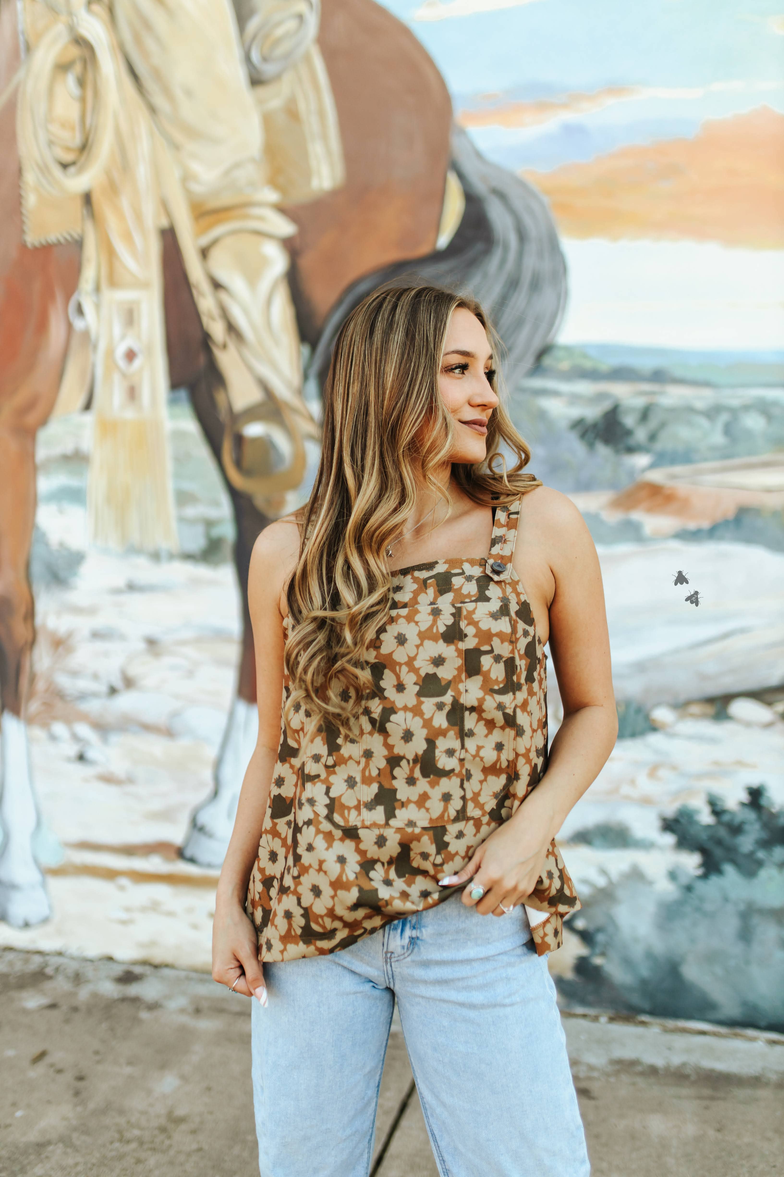 BUCKIN BIBS *FLORAL: L/XL