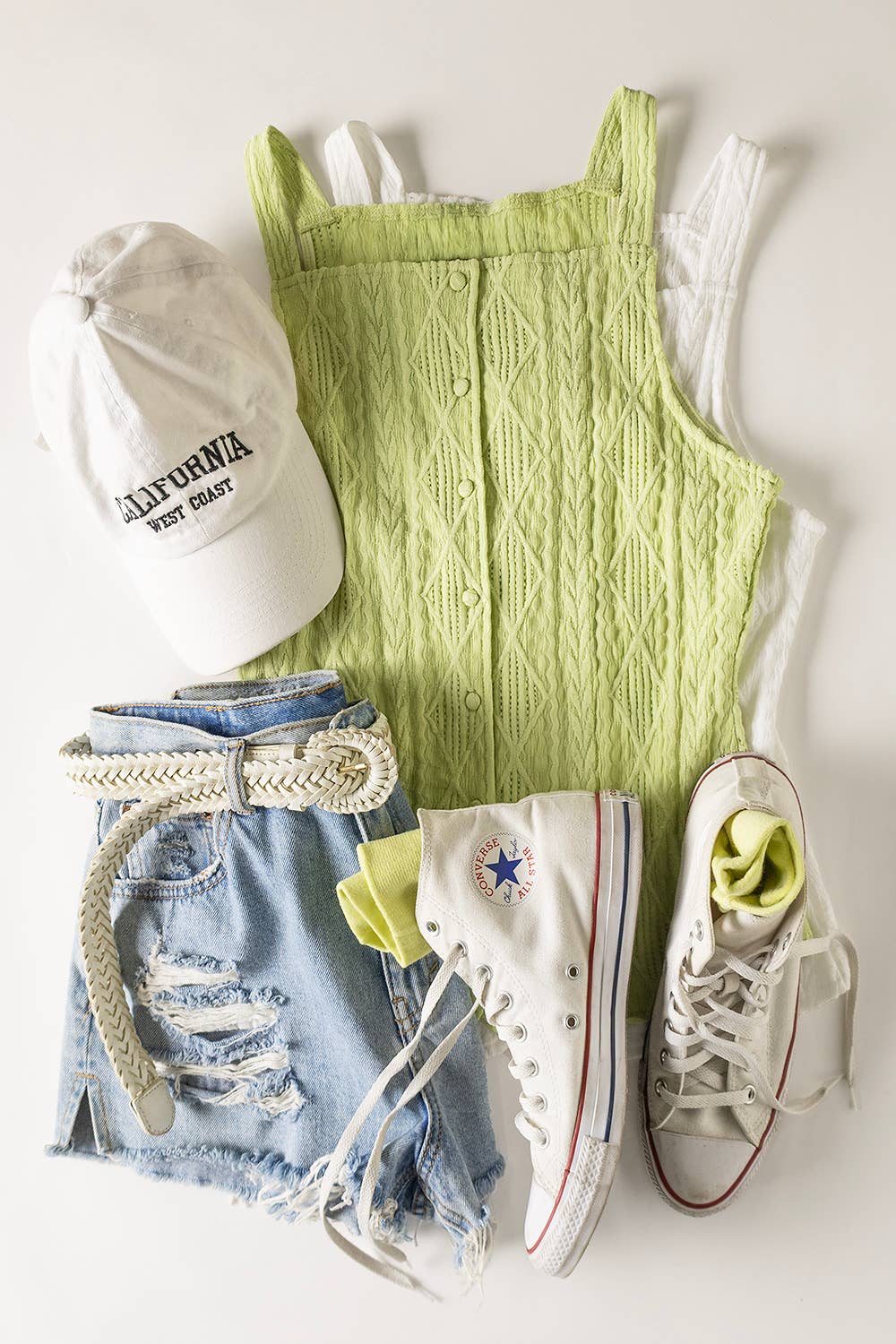 Textured Sleeveless Button Down Top: LT BLUE