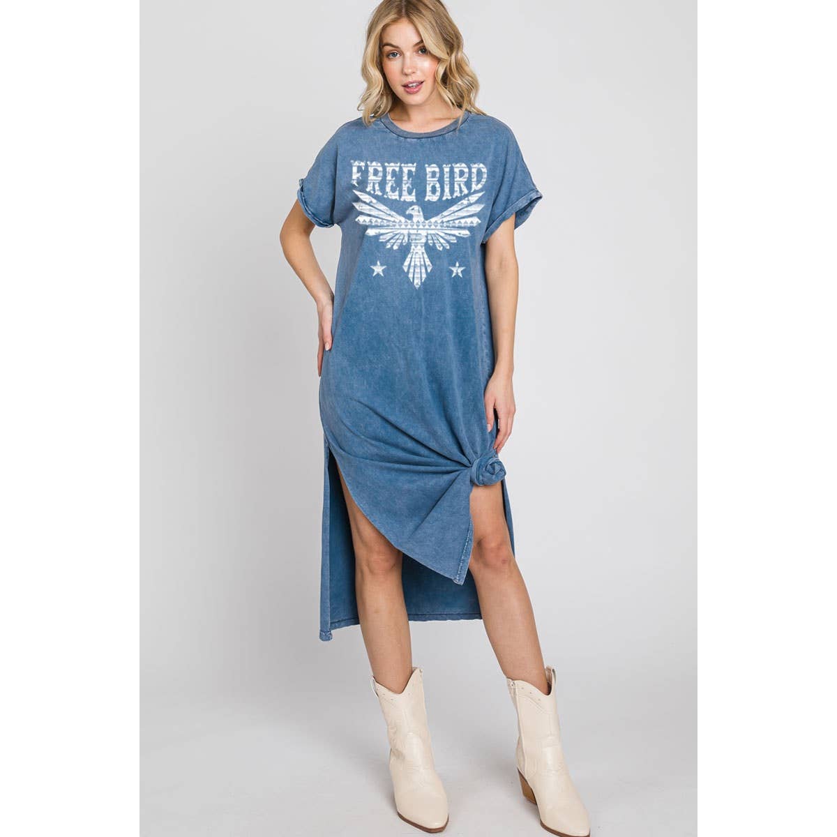 FREE BIRD MINERAL GRAPHIC DRESS : Mineral Black, S