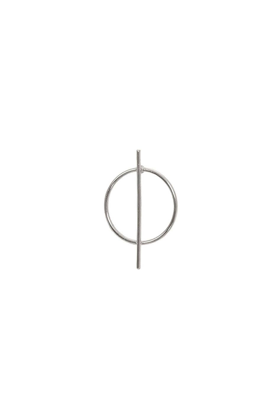 Circle+Bar Stud Earrings: Silver