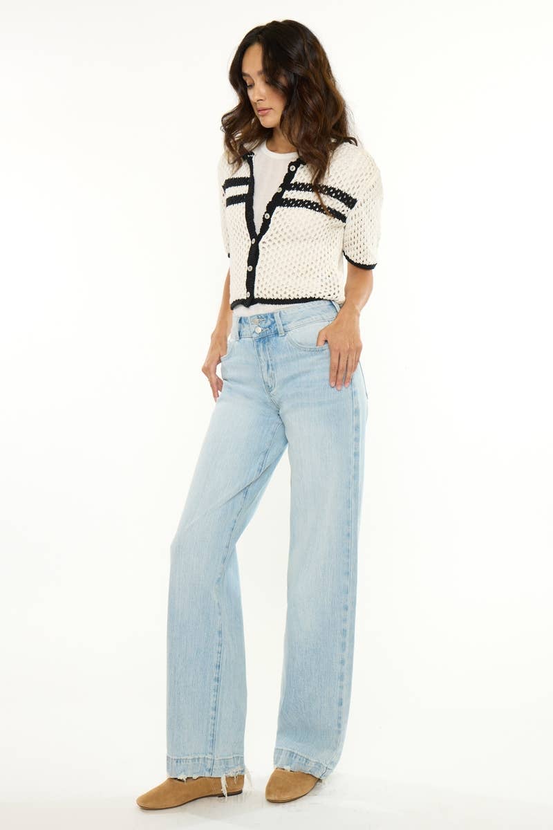 HIGH RISE WIDE TROUSER: LIGHT, 9/28