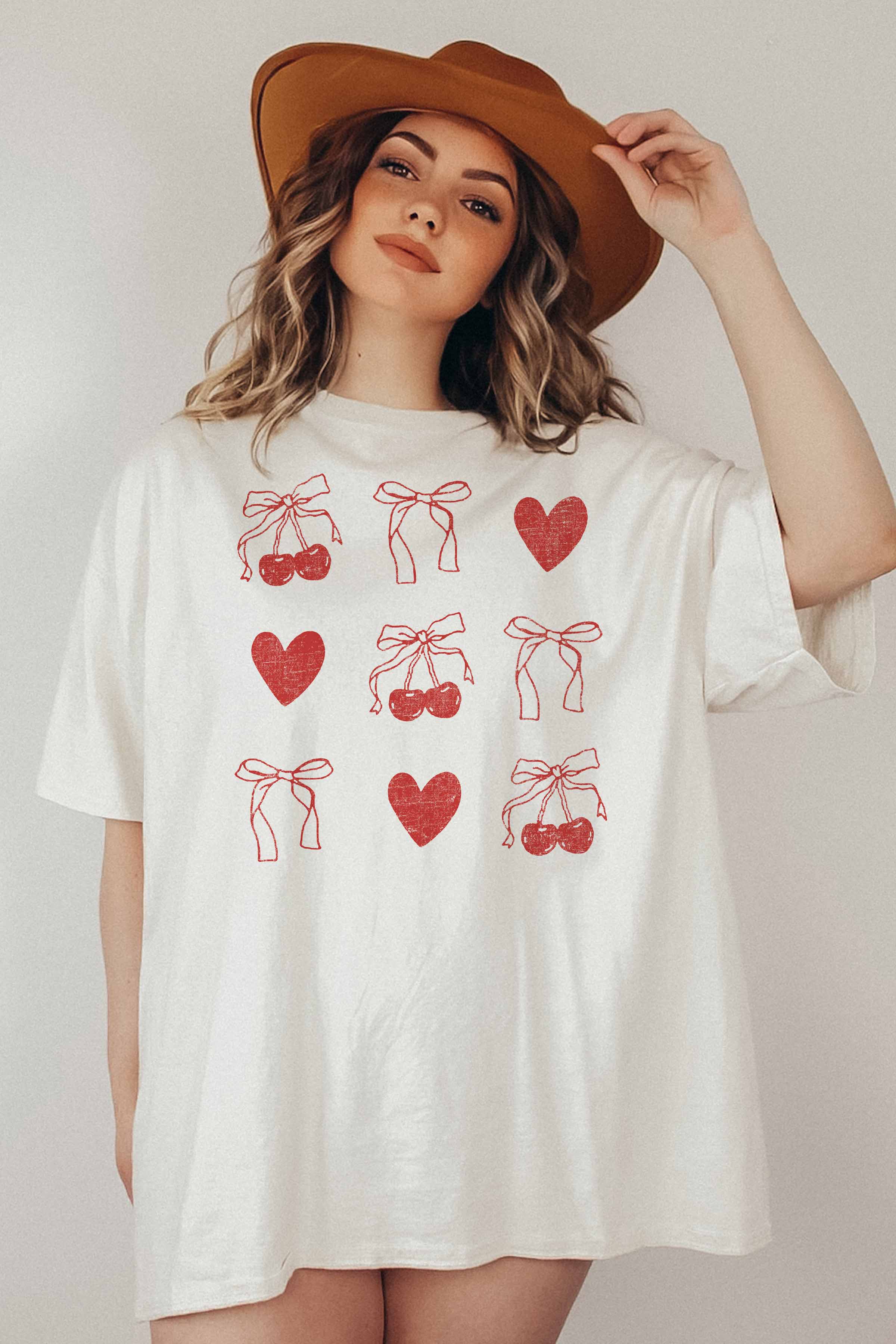 CHERRY GALLERY OVERSIZED TEE: IVORY, M/L