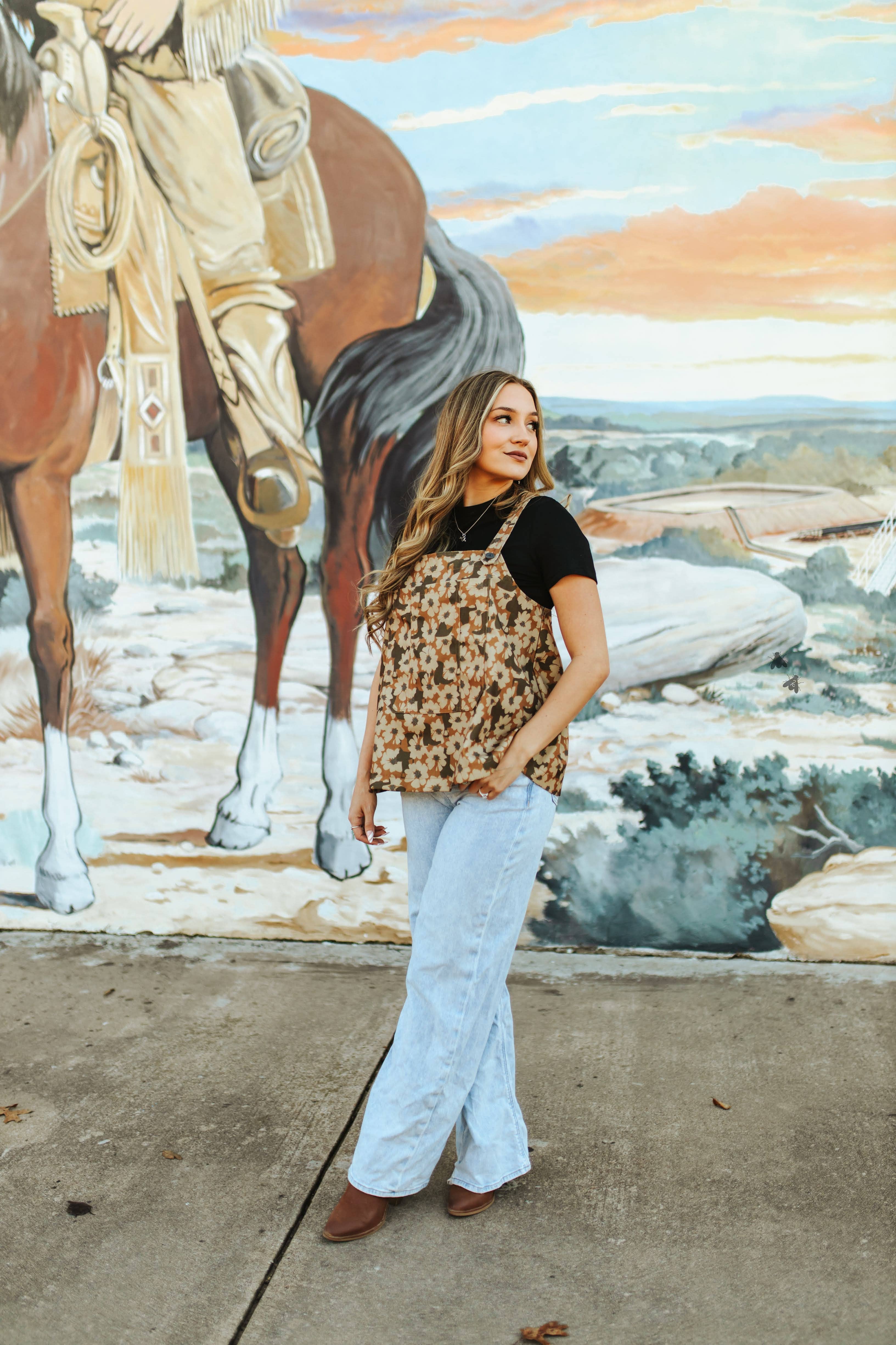 BUCKIN BIBS *FLORAL: L/XL