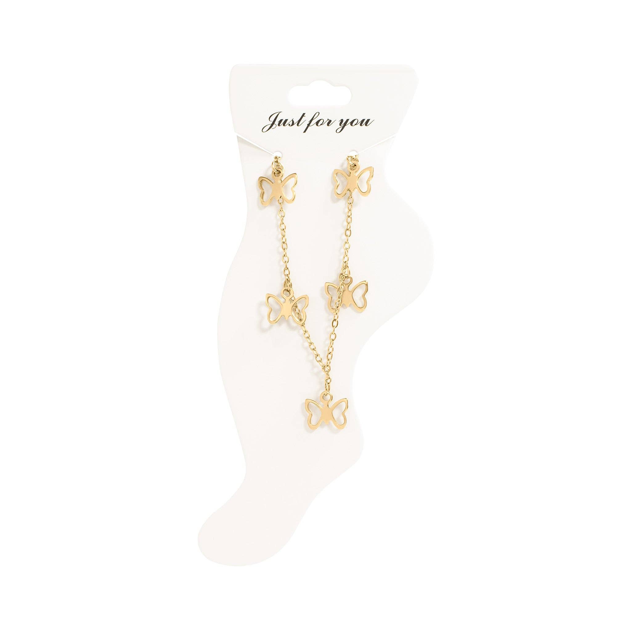 Butterfly Charm Anklet: Gold