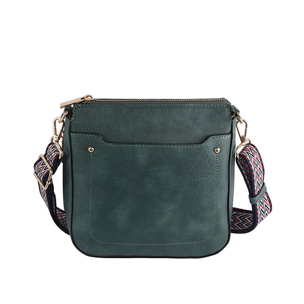 Boho Strap Leather Crossbody Messenger Bag: LDM