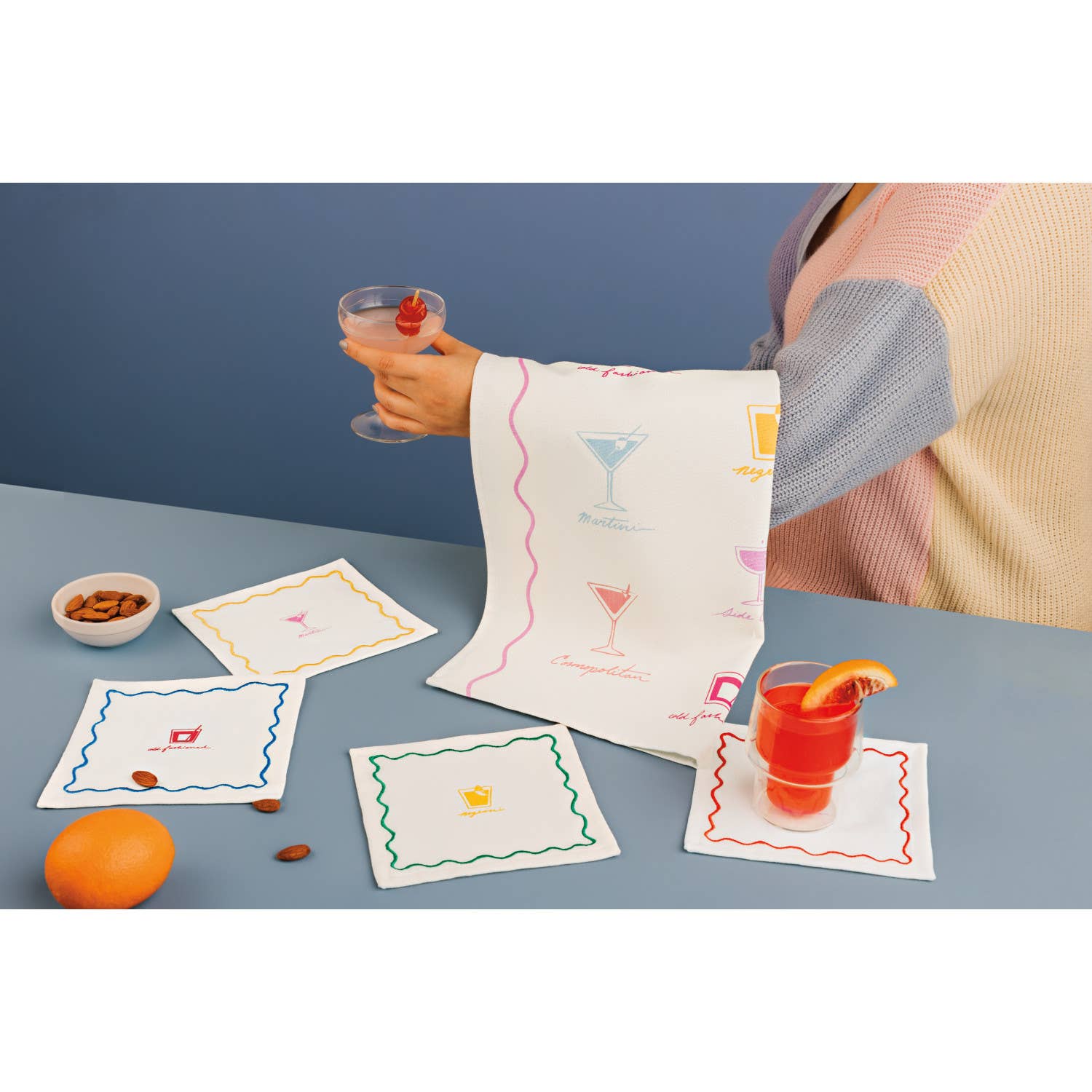 Happy Hour Dishtowel: Multi-Colored
