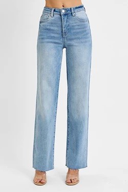 TUMMY CONTROL RISE STRAIGHT JEANS-LIGHT