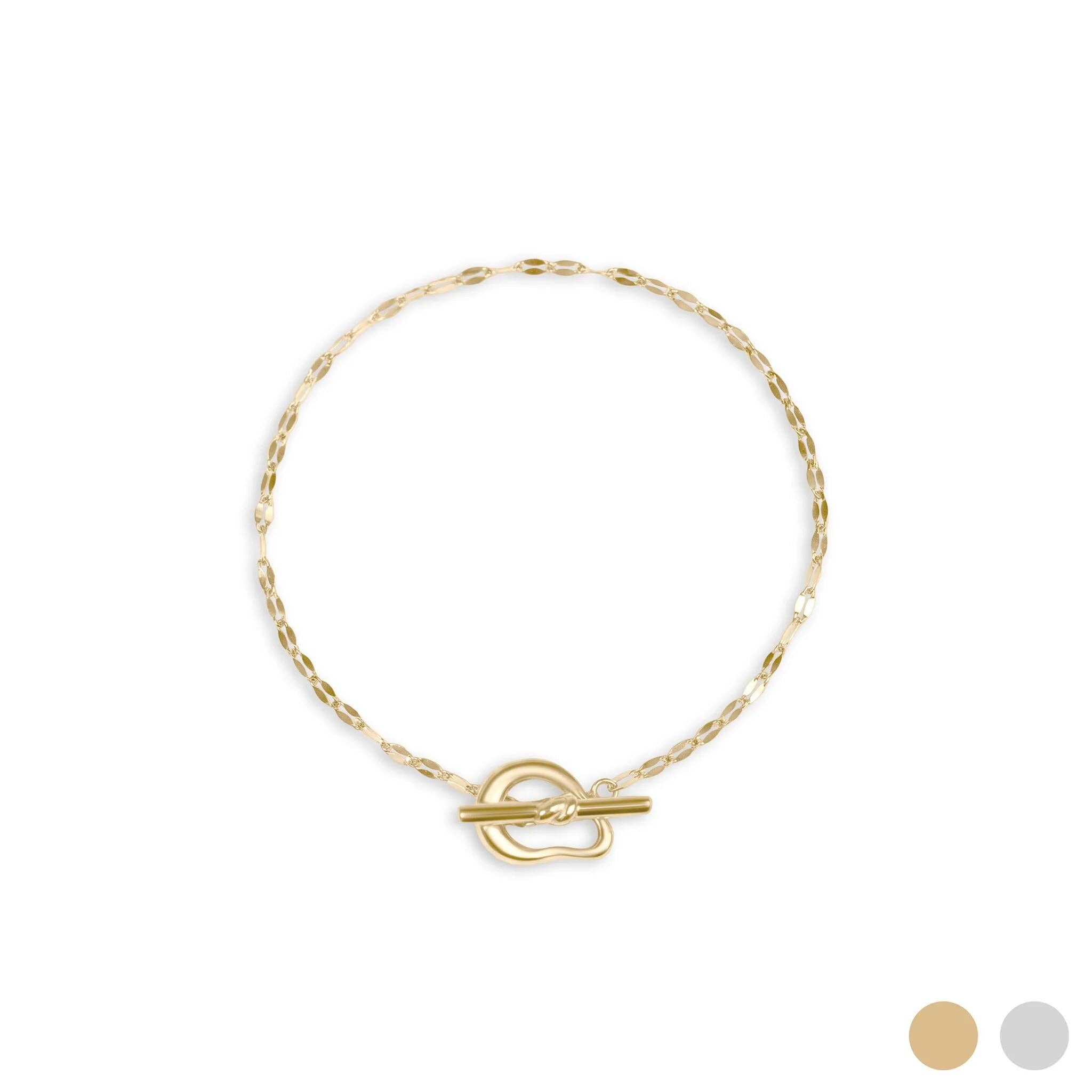 Abstract Carabiner Bracelet: Gold