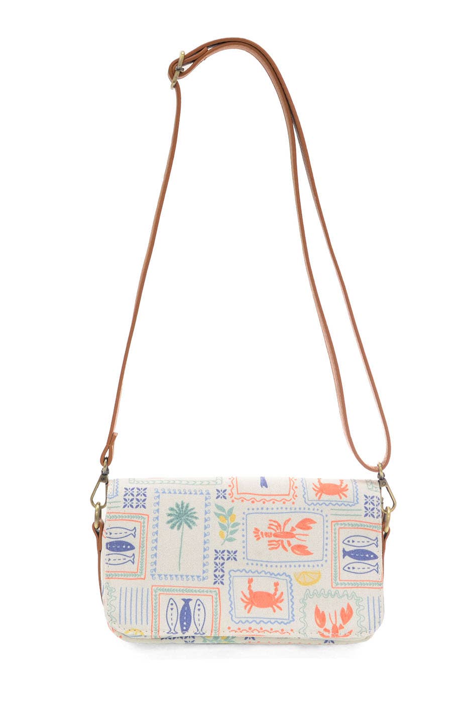 Coastal Canvas Mini Flap Crossbody: Multi