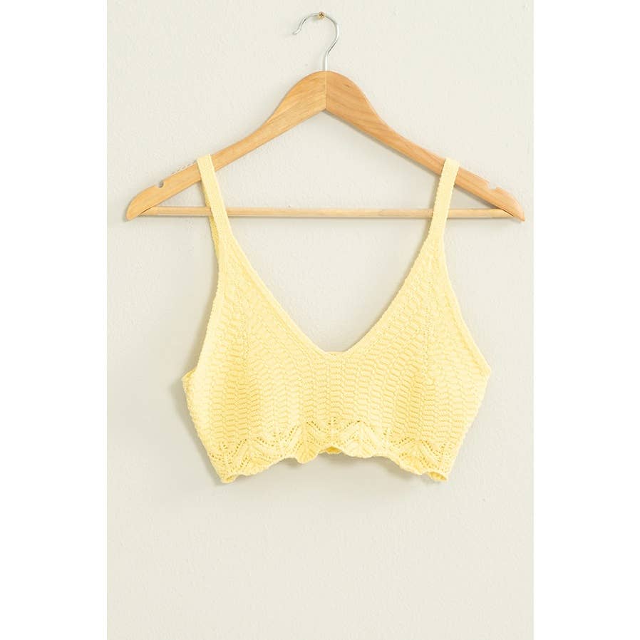 Crochet Knit Bralette: PASTEL VIOLET