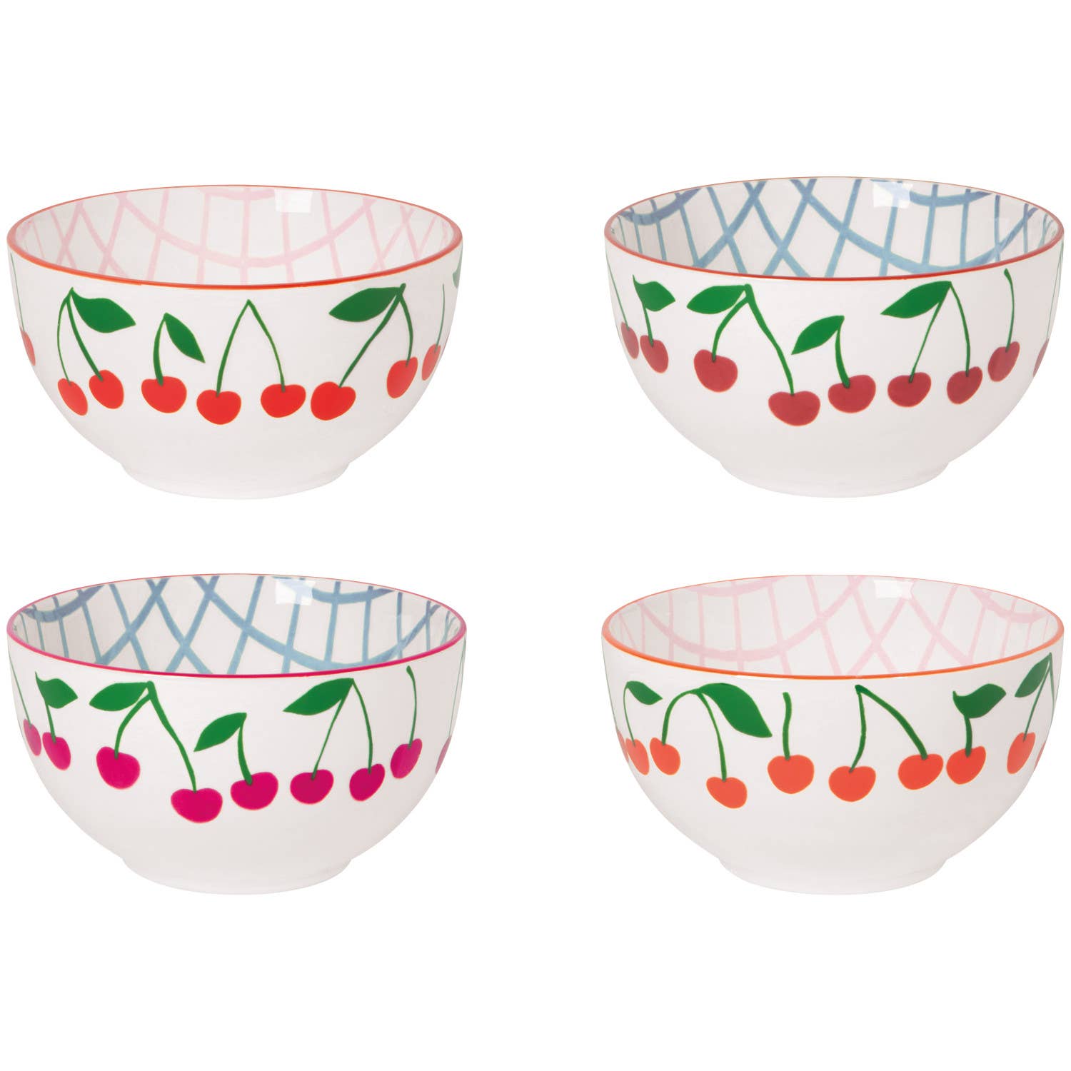 Very Cherry Bowls Set of 4 Assorted: Multi-Colored