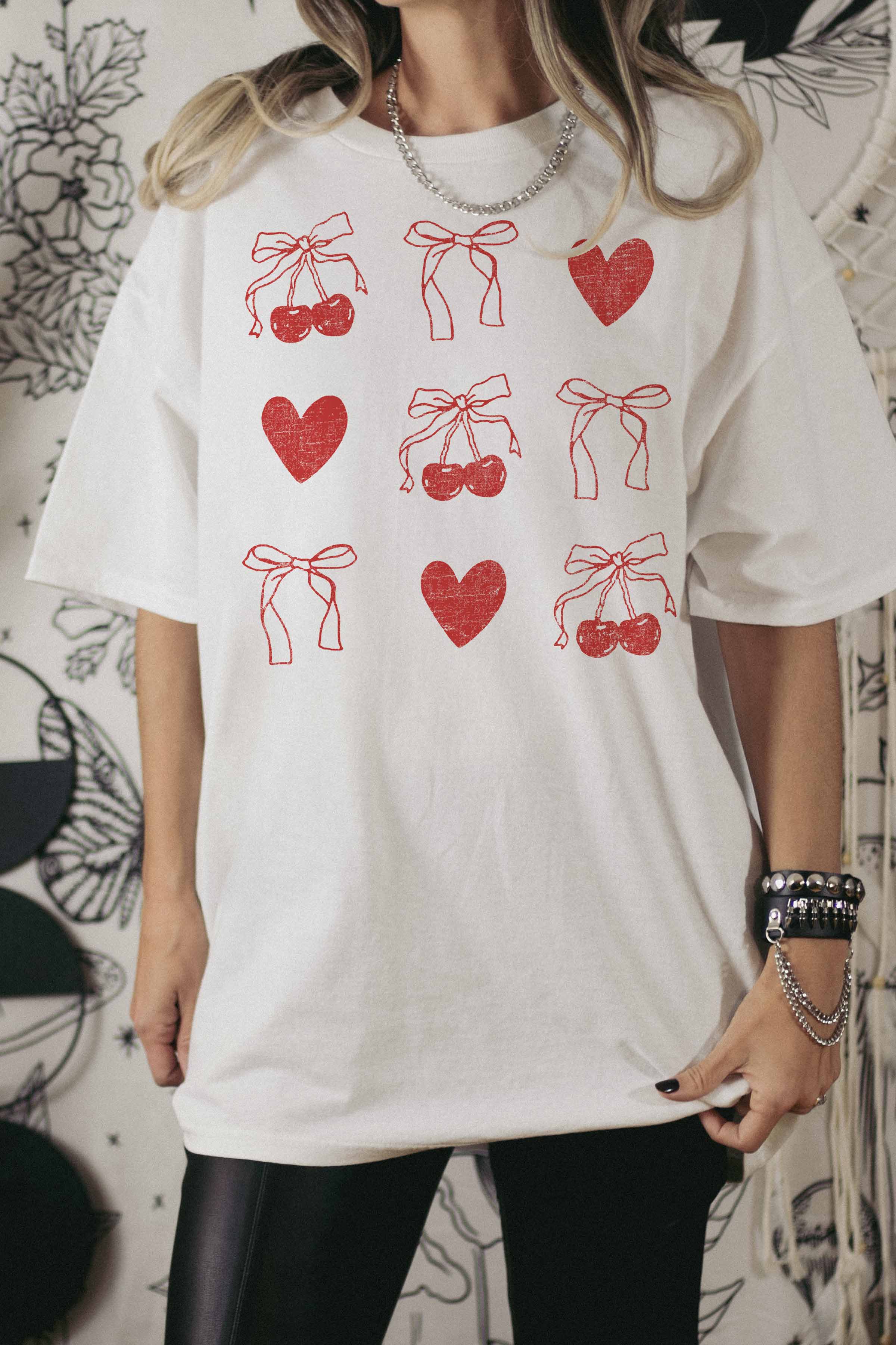 CHERRY GALLERY OVERSIZED TEE: IVORY, M/L