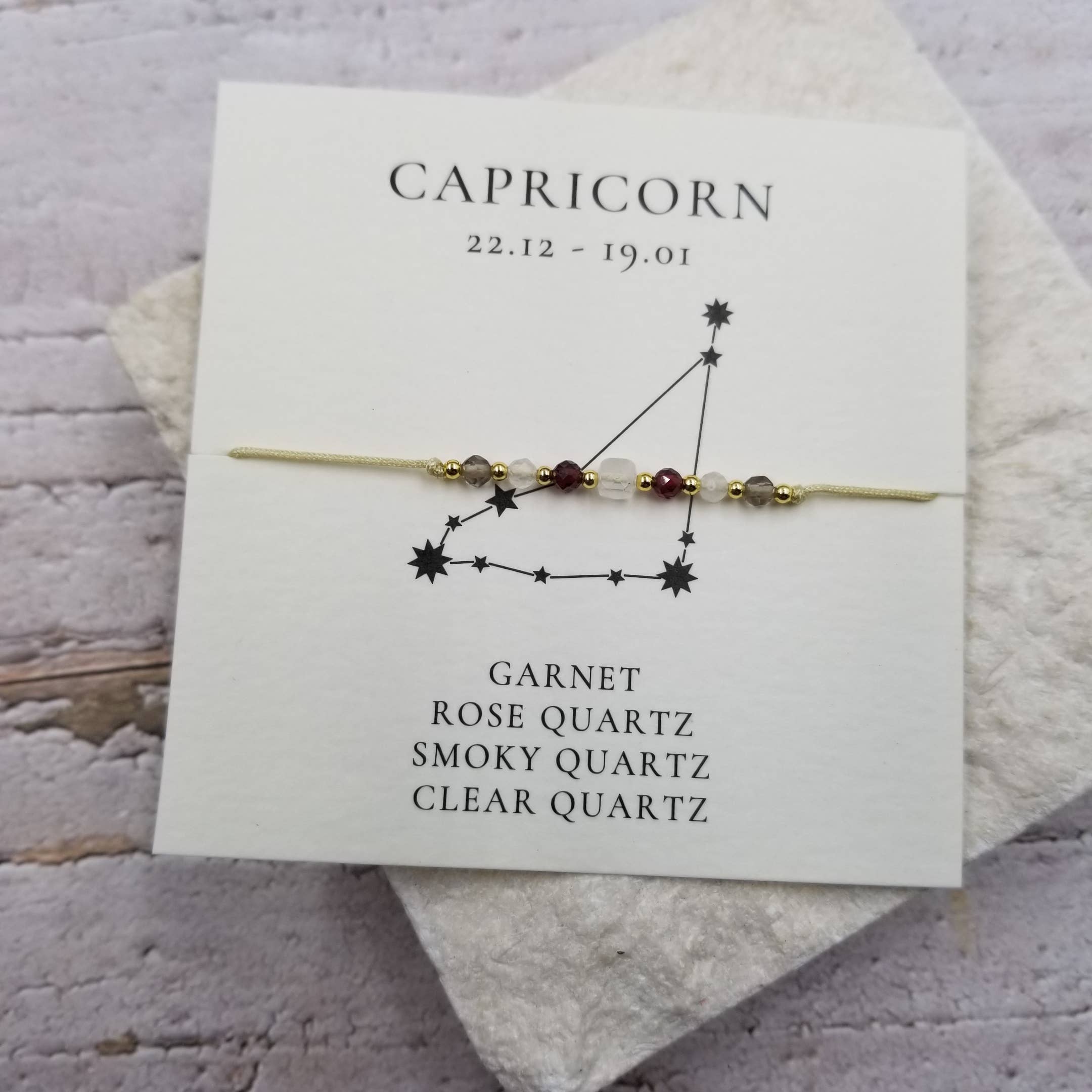 Constellation Natural Stone Bead Friendship Bracelet: CAPRICORN