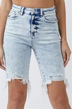 HIGH RISE ACID WASH BERMUDA