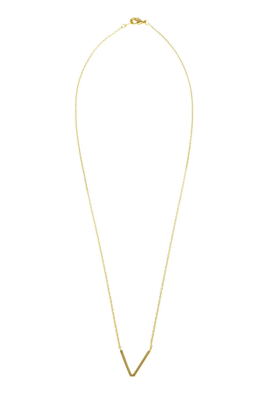 Chevron Pendant Necklace: Gold