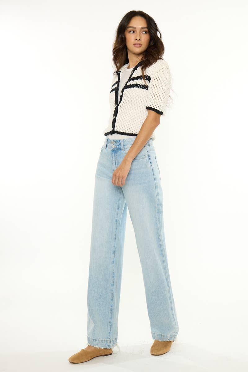 HIGH RISE WIDE TROUSER: LIGHT, 9/28