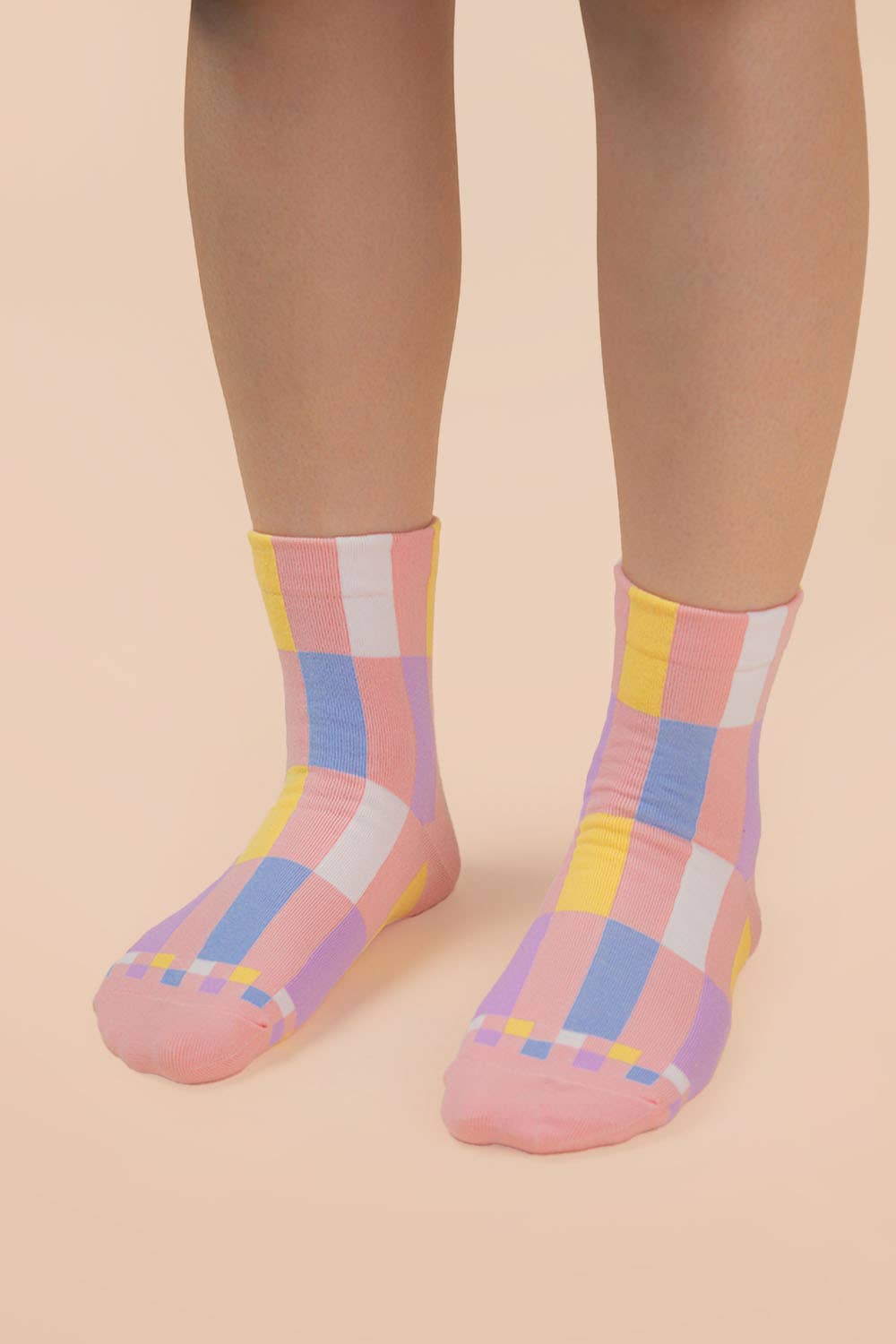 Color block casual socks: SKY