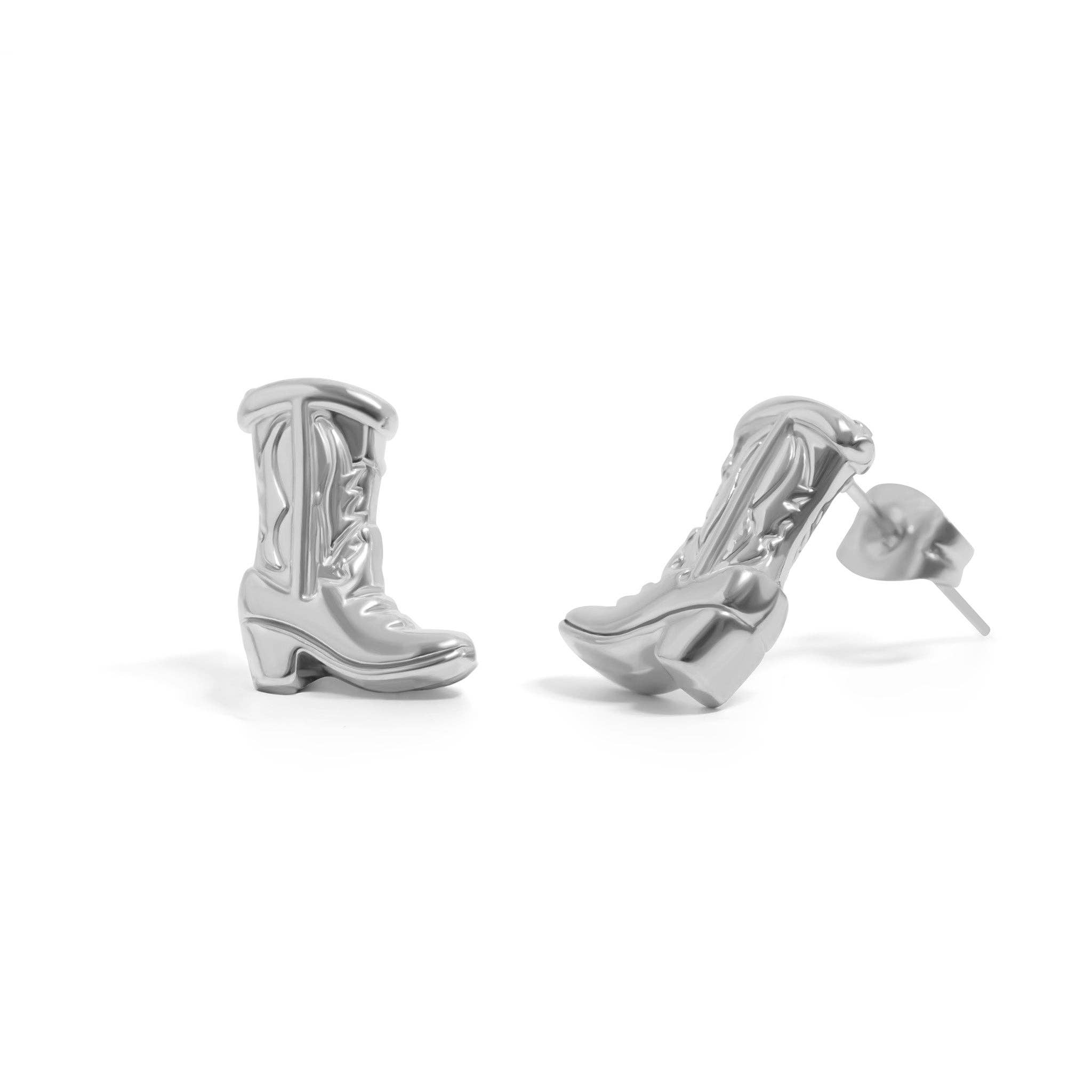 Cowboy Boot Stud Earring: Stainless