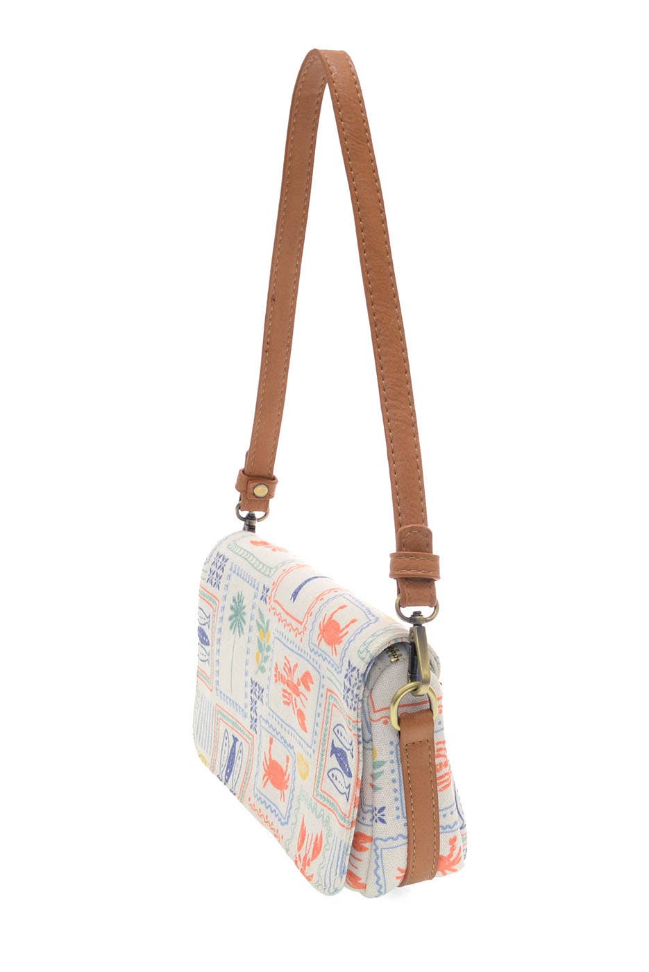Coastal Canvas Mini Flap Crossbody: Multi
