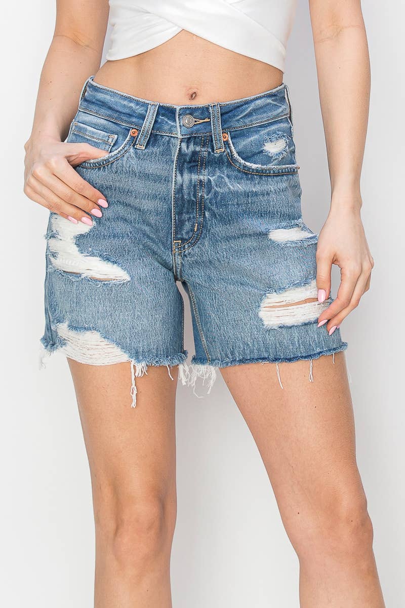 *HYBRID STYLE* HIGH RISE MIDI SHORTS: Large