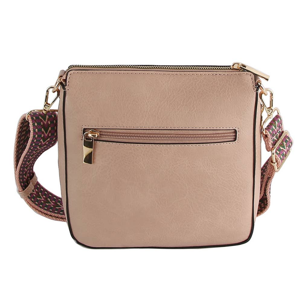 Boho Strap Leather Crossbody Messenger Bag: BS