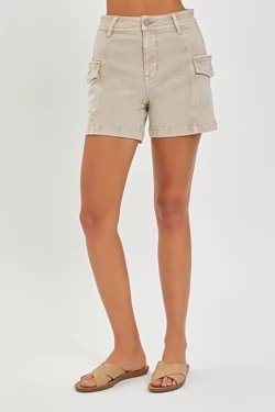 Plus - High Rise Cargo Short - Khaki