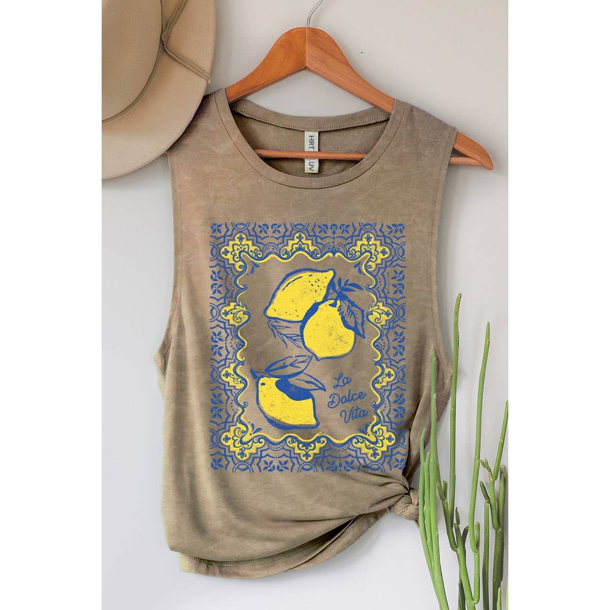 LA DOLCE VITA GRAPHIC TANK TOP: White