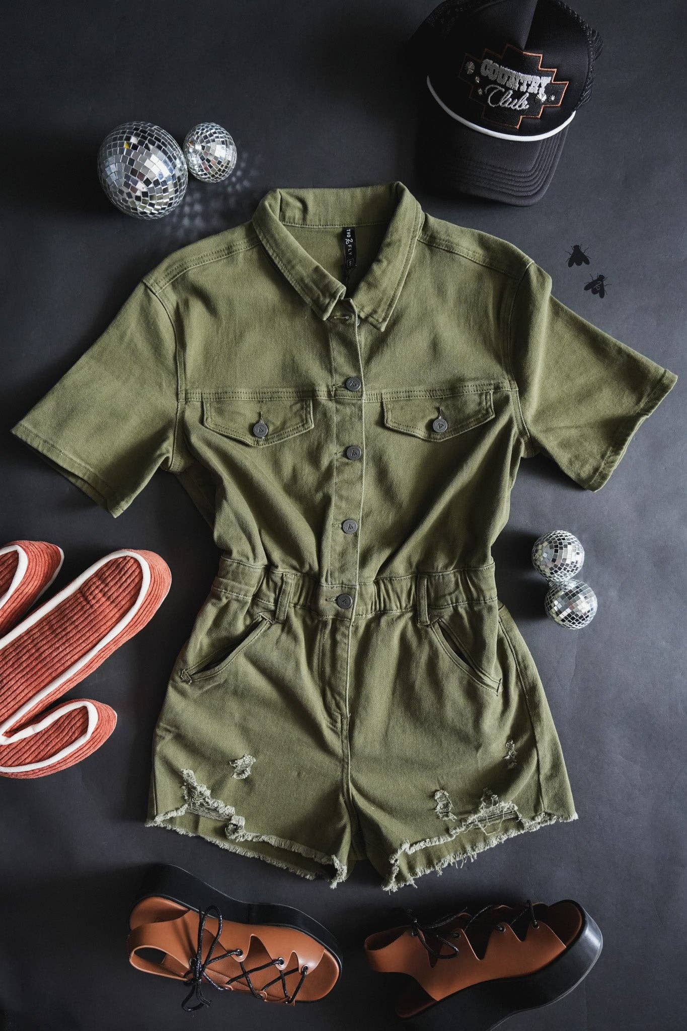 RECKLESS ROMPER AGAVE: L