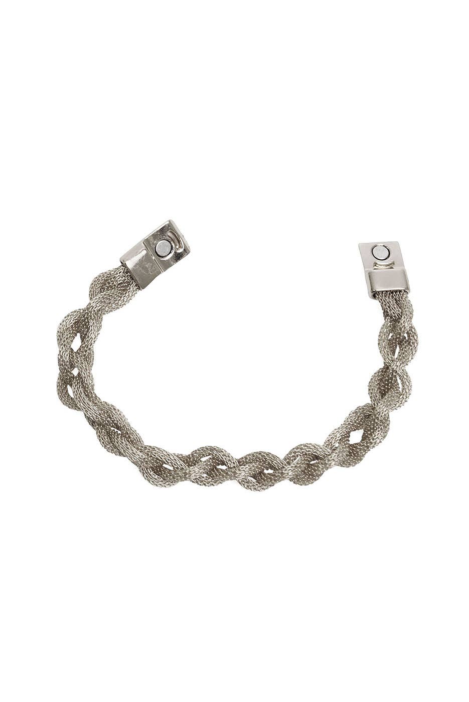 Braided Mesh Bracelet: Silver