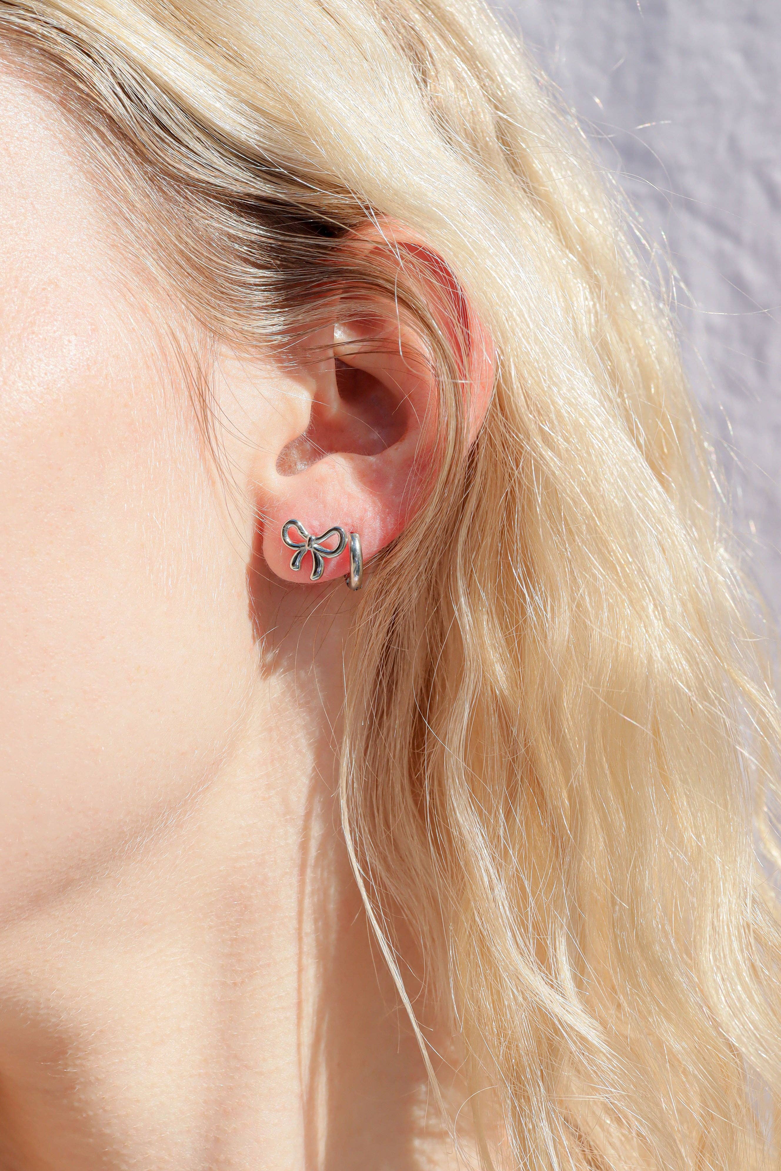 Bow Earrings: Stainless