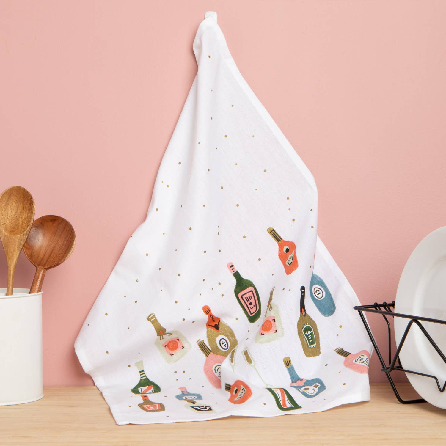 Cheers Dishtowel: White