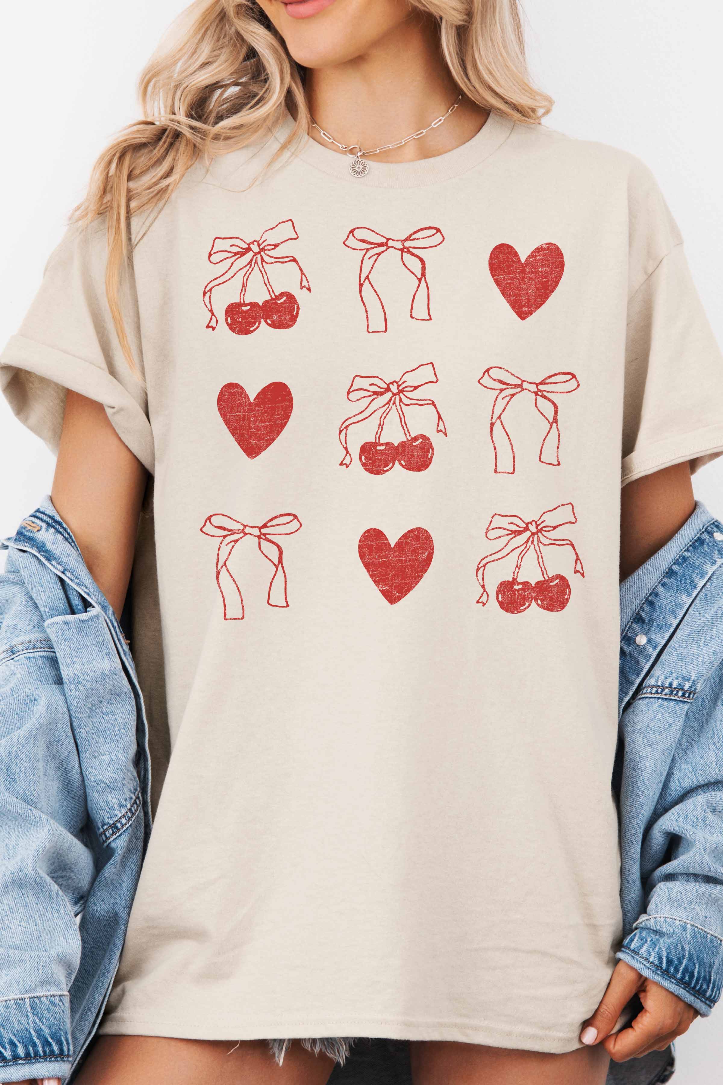 CHERRY GALLERY OVERSIZED TEE: IVORY, M/L