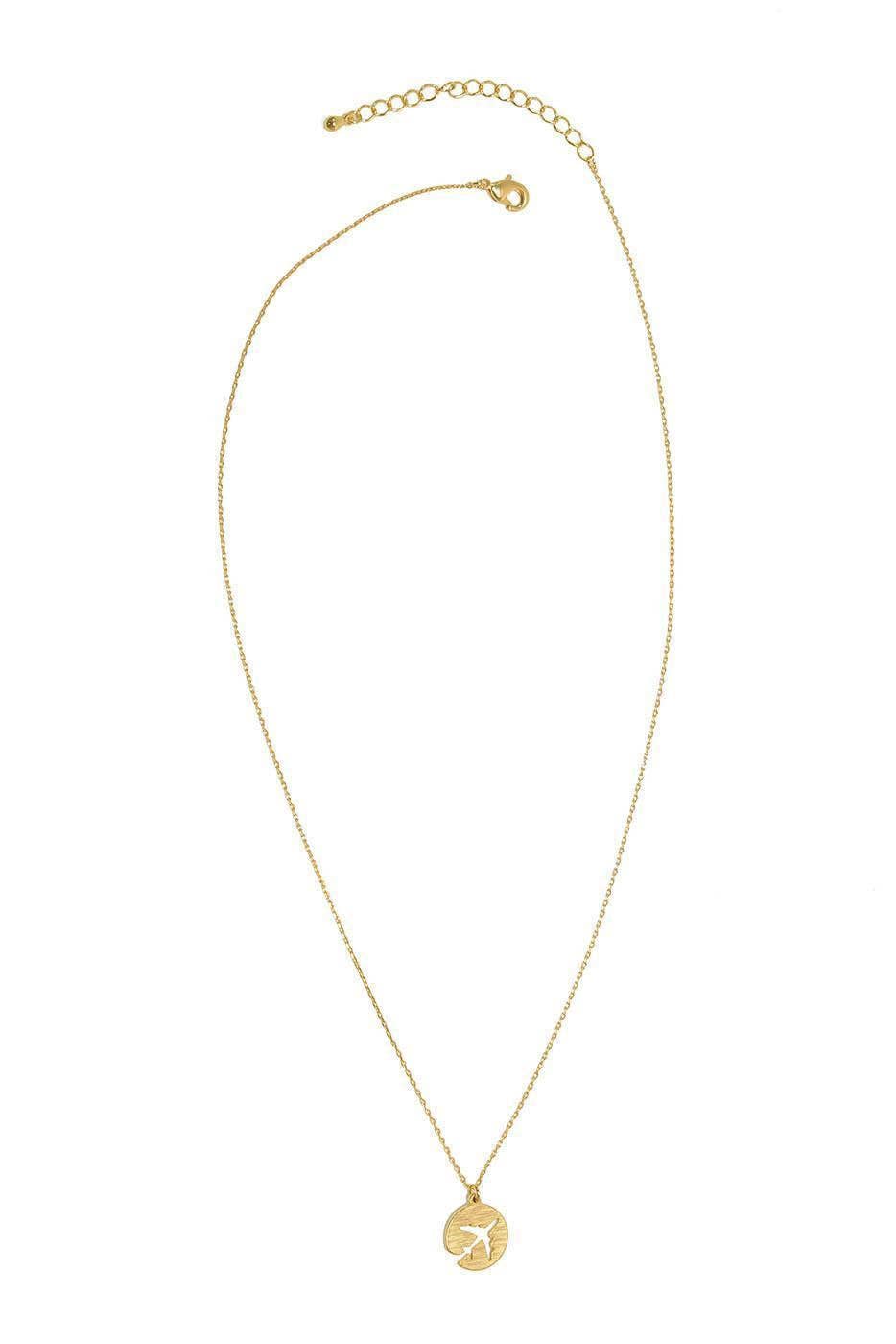Airplane Pendant Water Resistant Necklace: Silver
