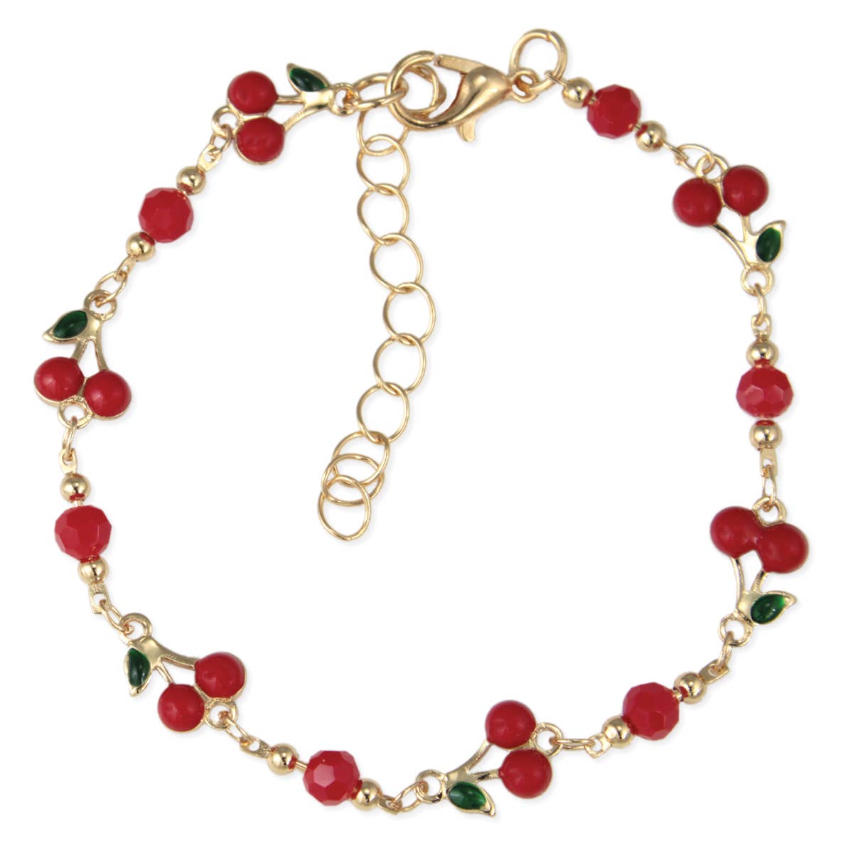Cherry Bowl Gold Link Bracelet