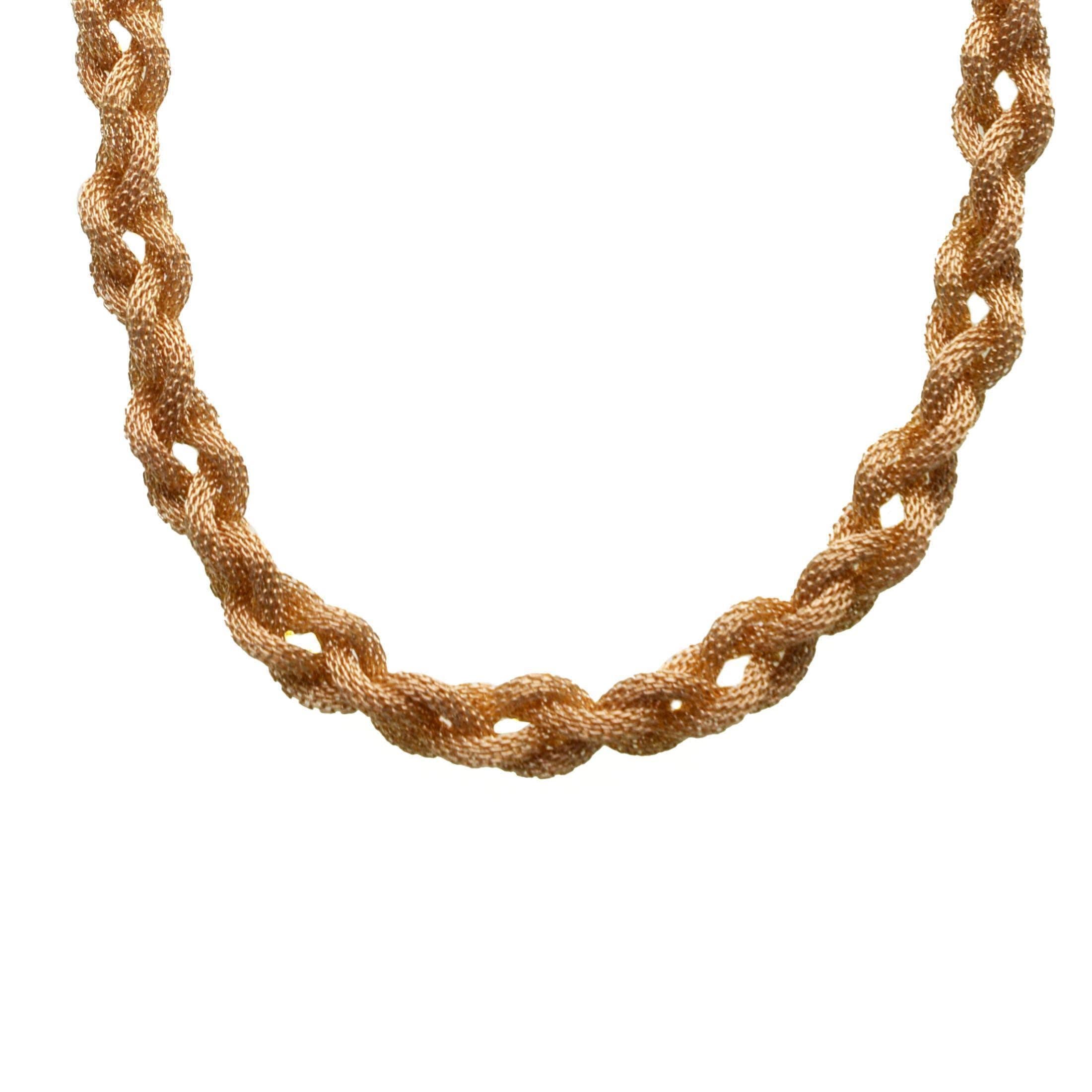 Braided Mesh Necklace: Gold
