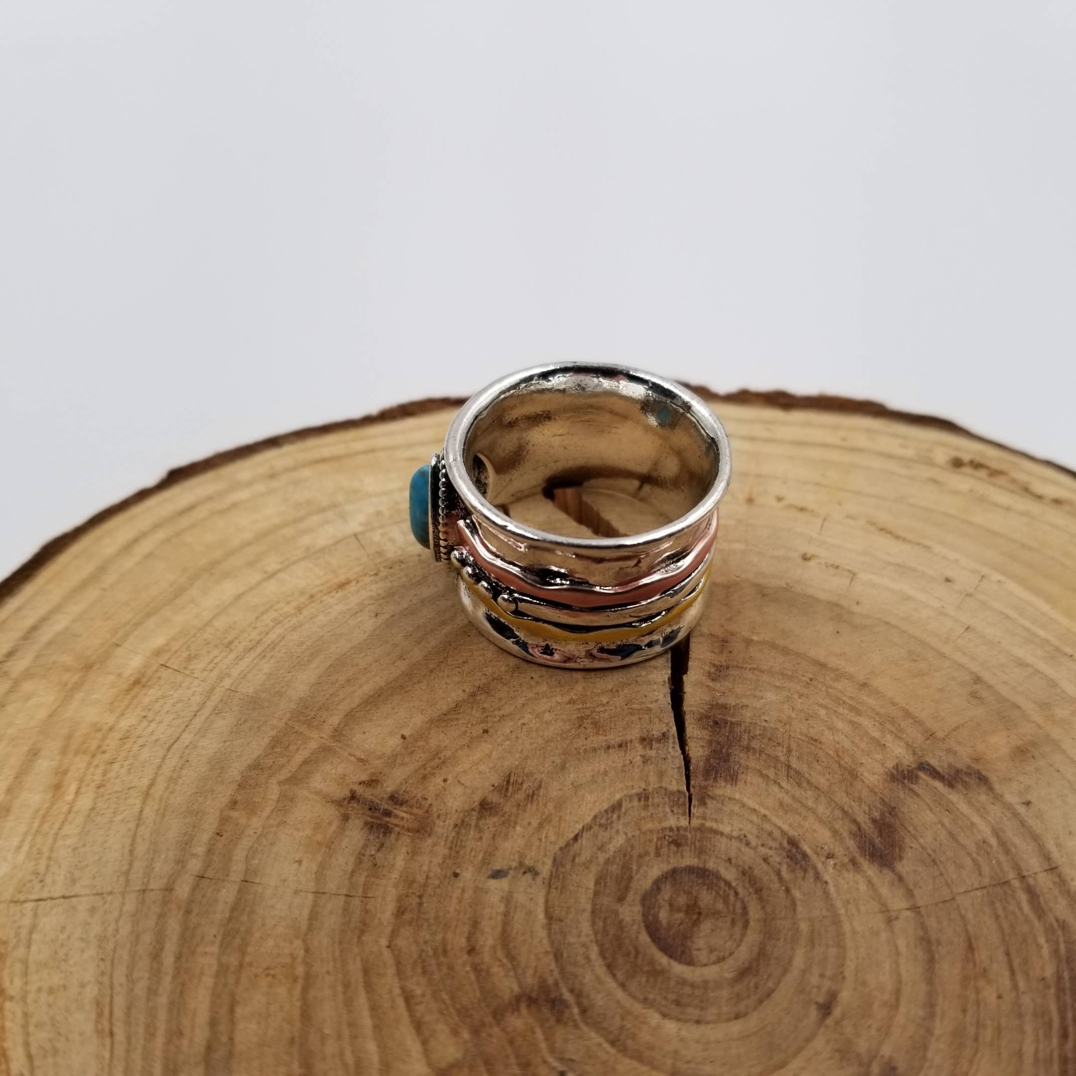 Retro Medieval Semi Precious Turquoise Ring: 6