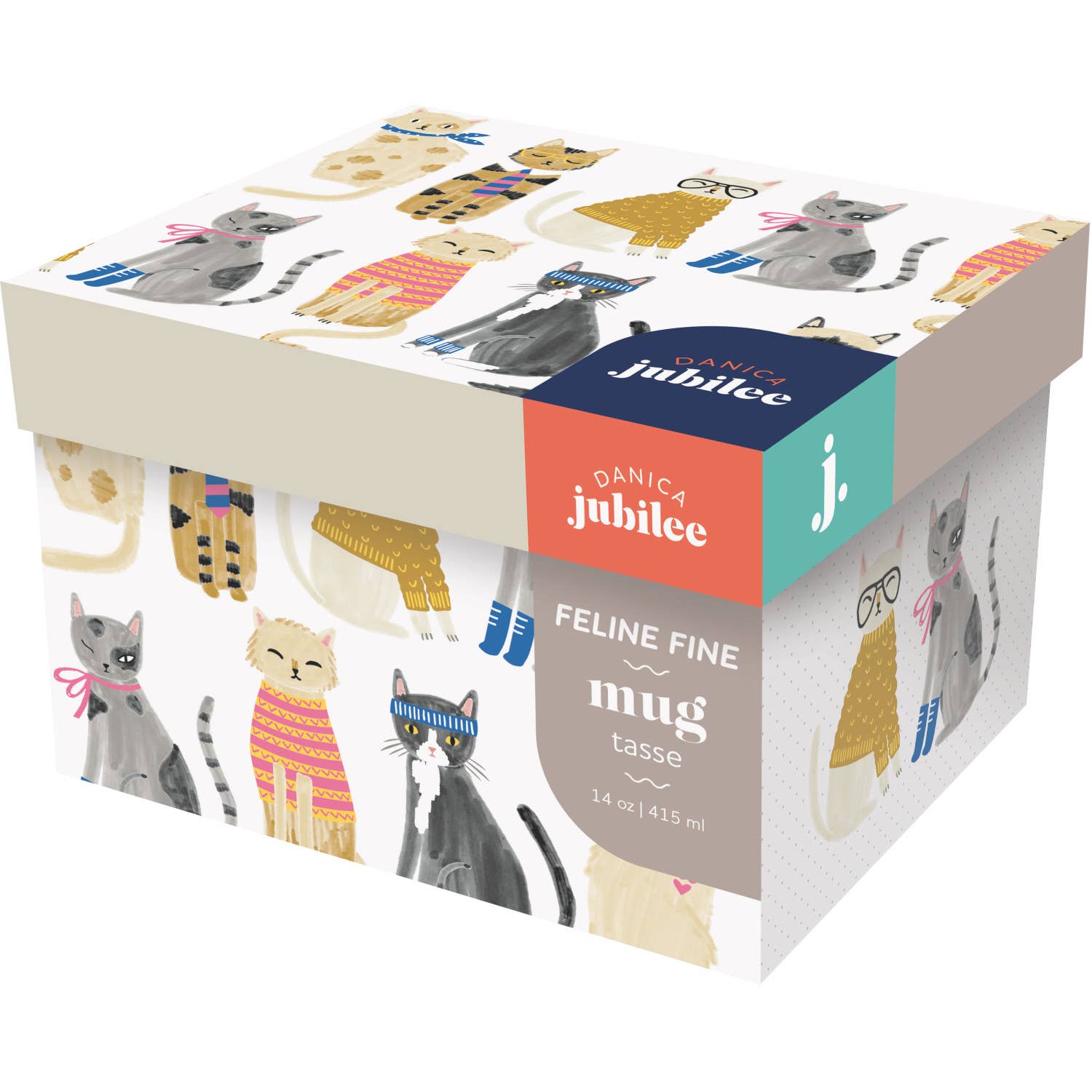 Feline Fine Mug in a Box: Multi-Colored