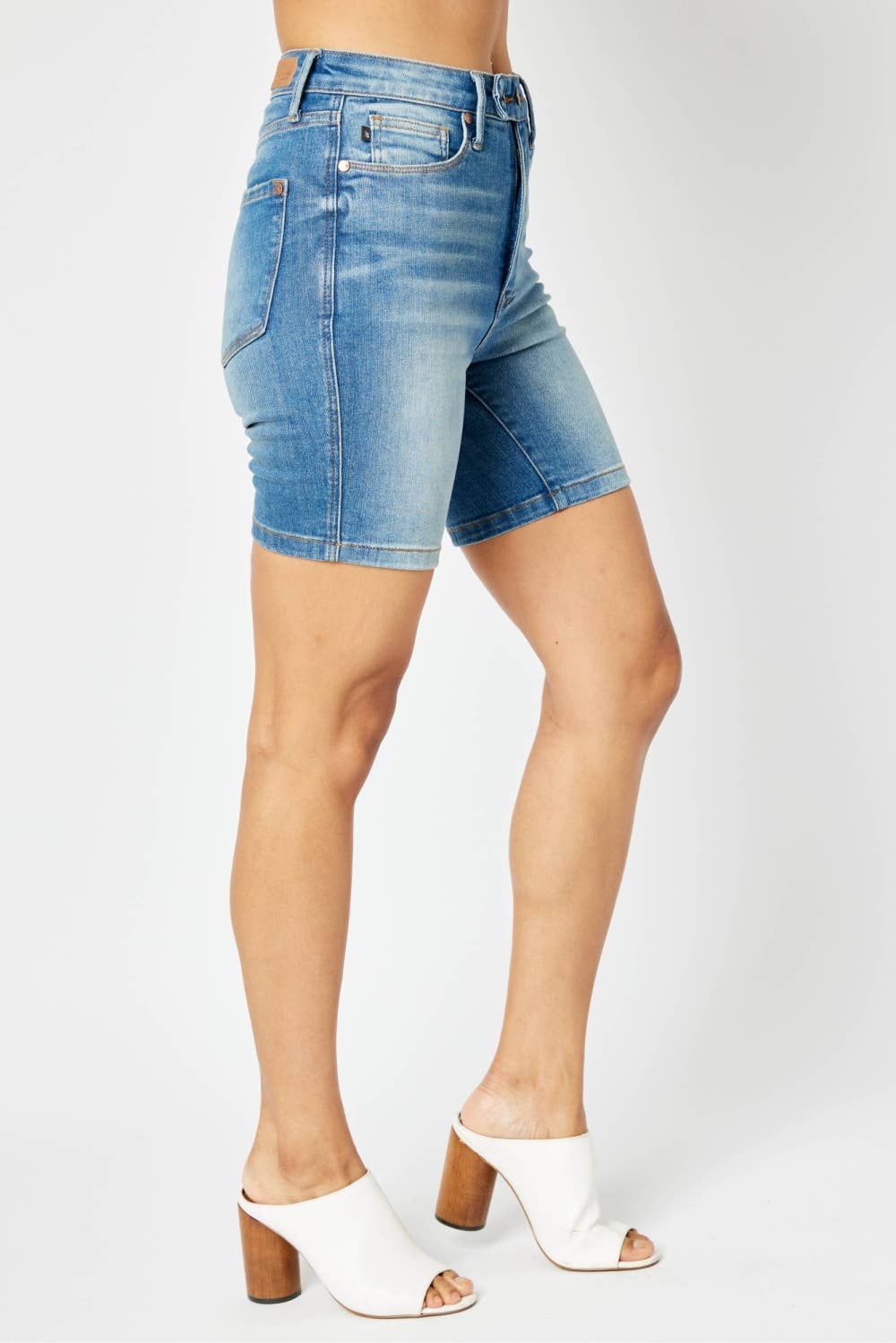 HW Tummy Control Double Button Bermuda Shorts (XL Only): MD, XL
