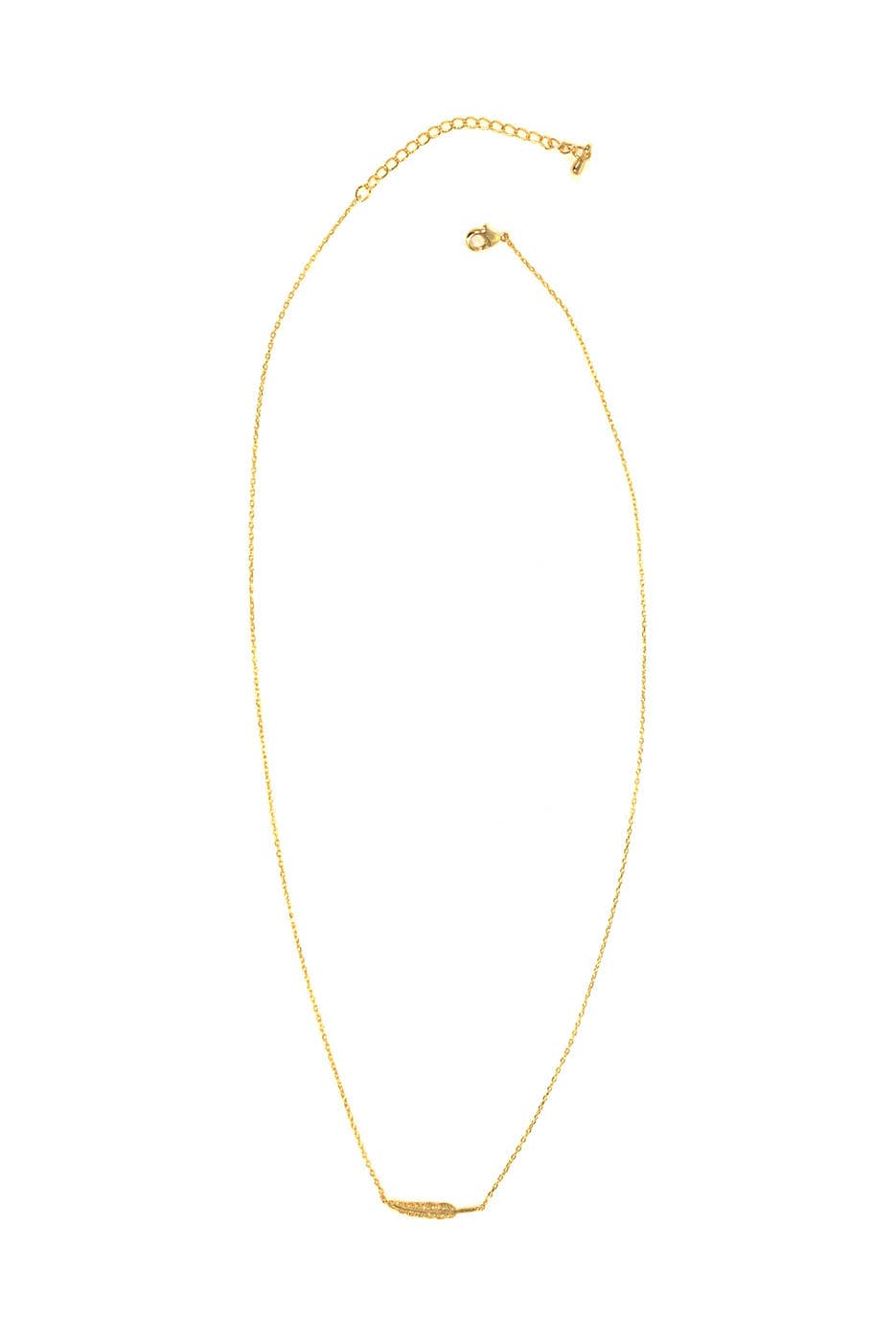 Feather Necklace: Gold