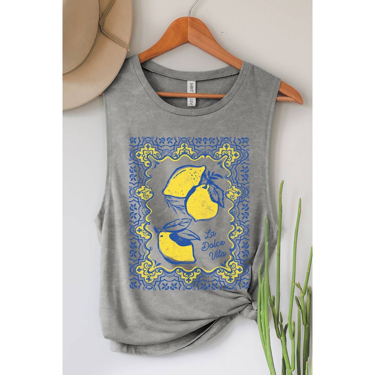 LA DOLCE VITA GRAPHIC TANK TOP: White