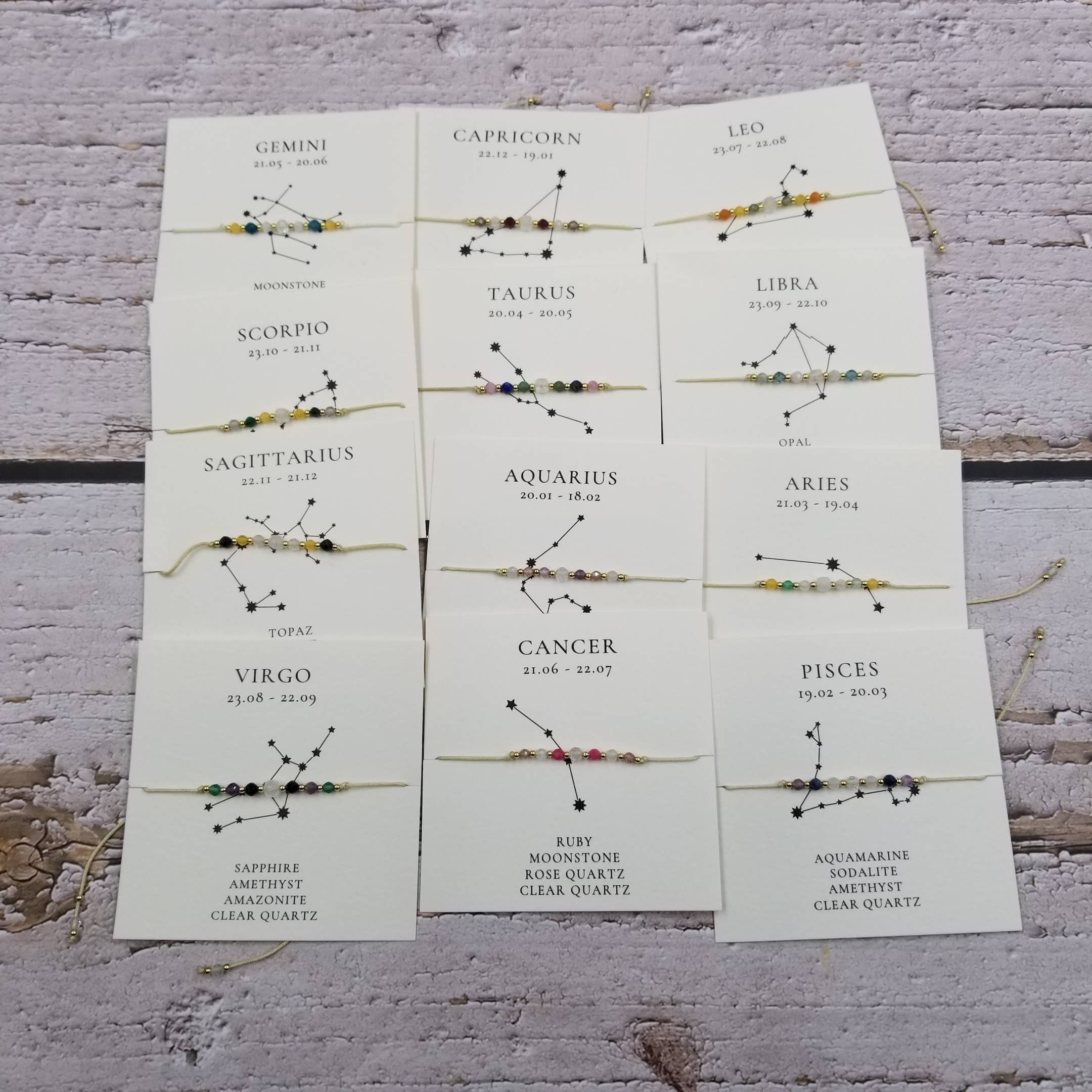 Constellation Natural Stone Bead Friendship Bracelet: ARIES