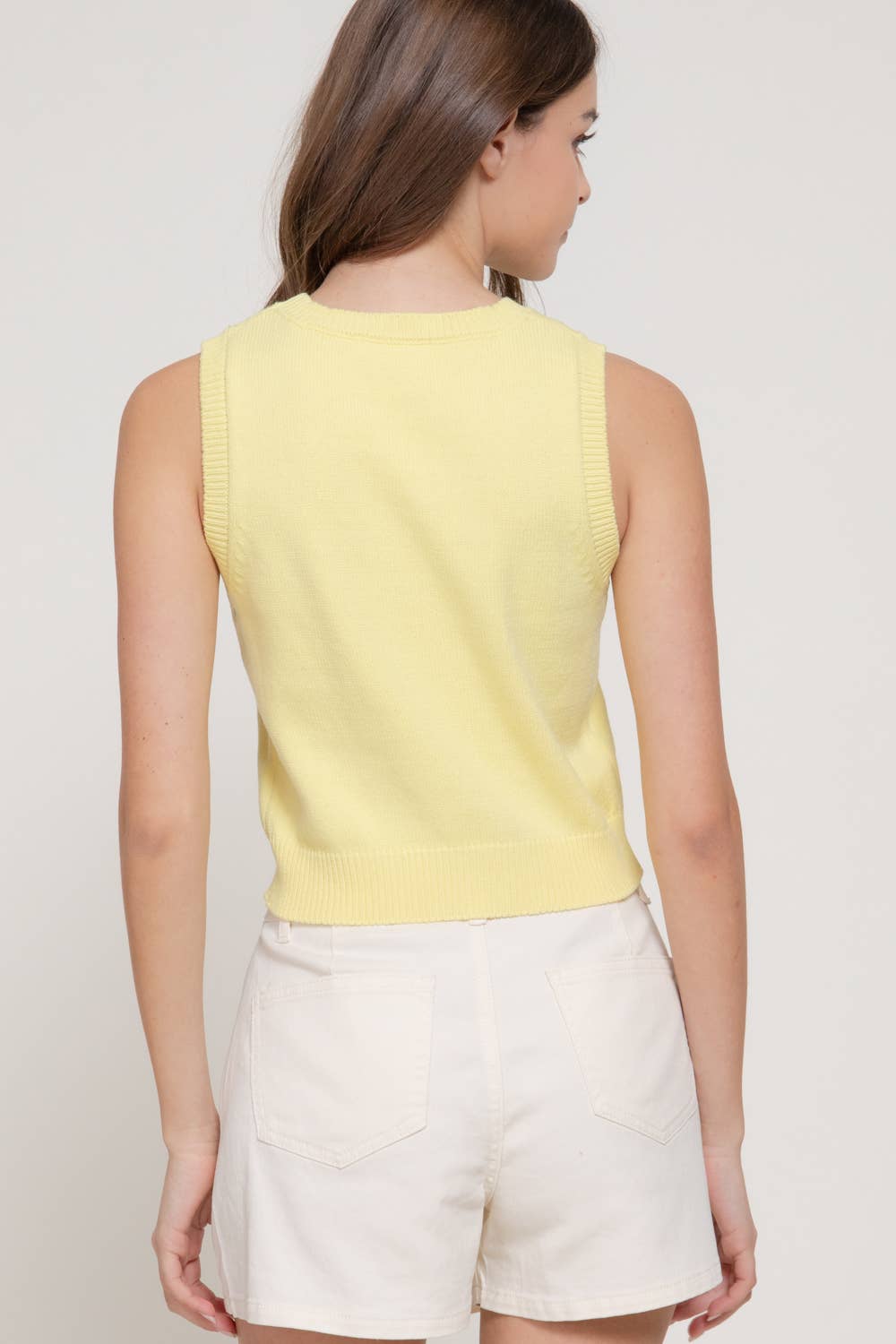 Sleeveless Sweater Top: BLU-light blue, S