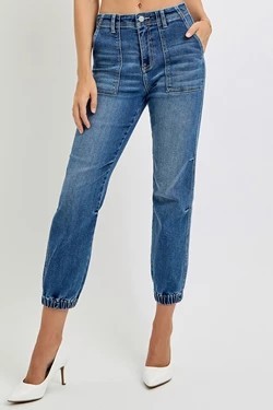 MEDUM HIGH RISE ANKLE JOGGER RELAXED JEANS