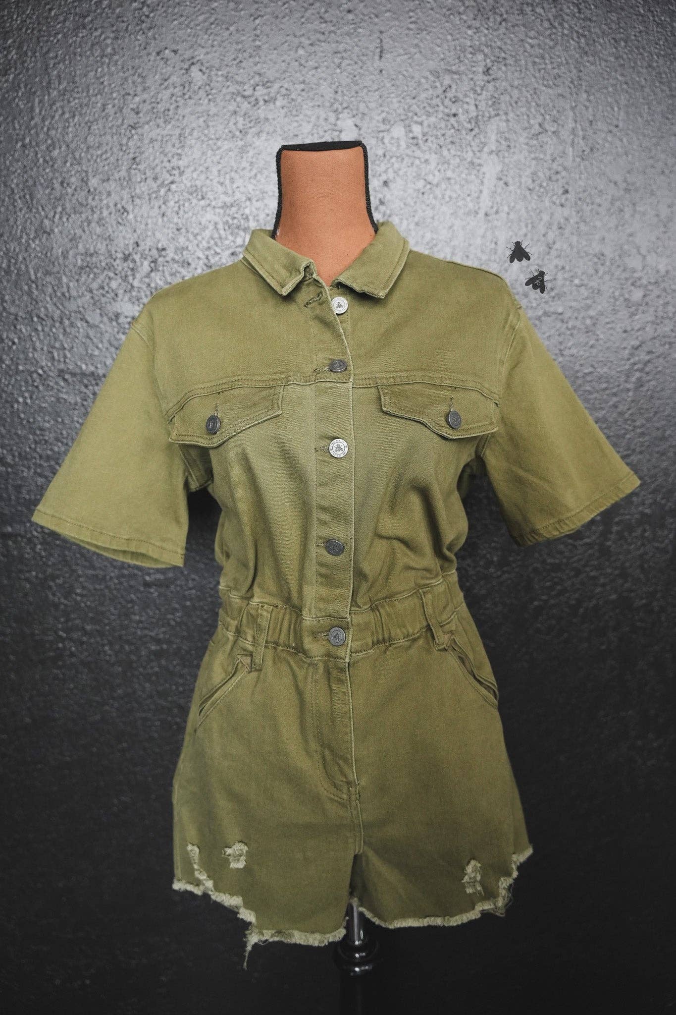 RECKLESS ROMPER AGAVE: L